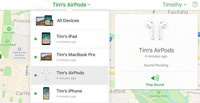 Найти AirPods с iCloud