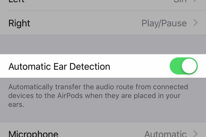 AirPods Автоматическое обнаружение ушей