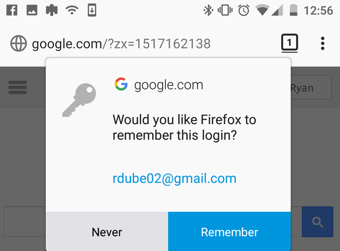 Firefox на Android - вход