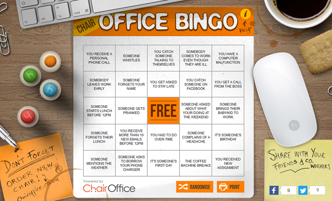 Глупые, но занимательные игры для офиса в офисе, пока твой босс't Looking OfficeBingoGameCard Web