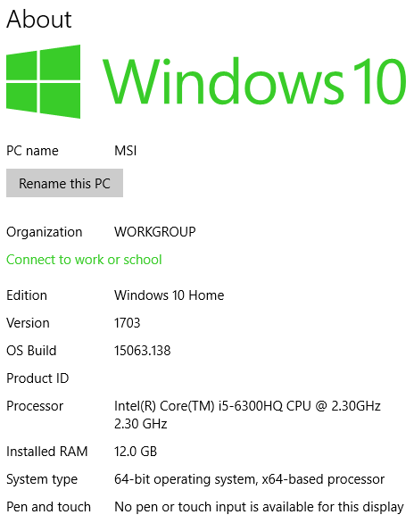 Windows 10 тип процессора системная информация