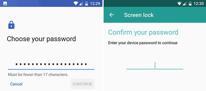 Экран блокировки пароля Android