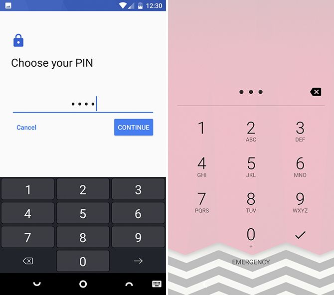 Экран блокировки PIN-кода Android