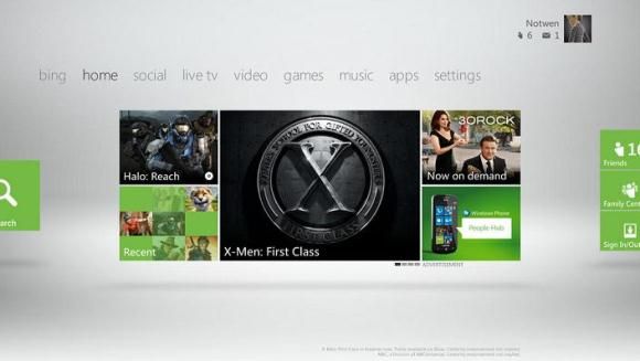 Пользовательский интерфейс Metro недавно распространился на Xbox