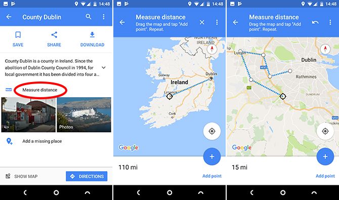 Google Maps Android измерения расстояния