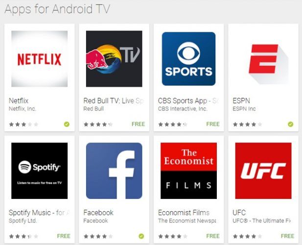 приложения для Android TV