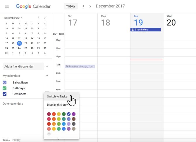 Календарь Google и задачи