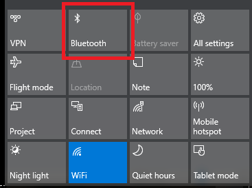 Windows 10 Bluetooth Центр действий