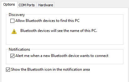 Windows 10 Bluetooth Advanced