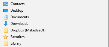 Windows 10 File Explorer Дополнительные Отправить в Опции