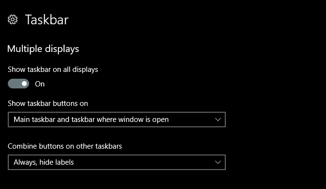 несколько дисплеев windows 10 - настройки панели задач