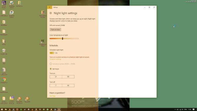 Windows 10 ночной режим сравнения света