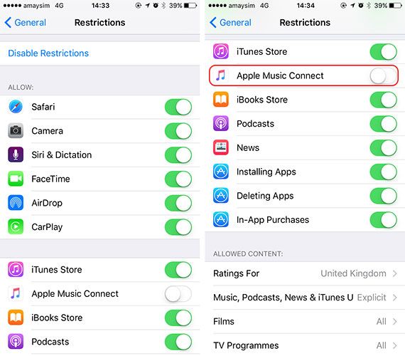 Забей своего ребенка's iPhone Access & Hide Apps With iOS Restrictions restrictions music