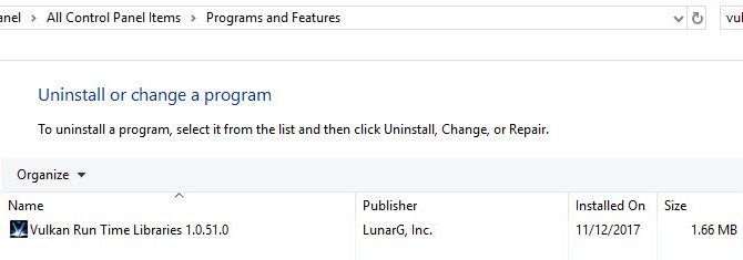 Windows Vulkan библиотеки времени выполнения
