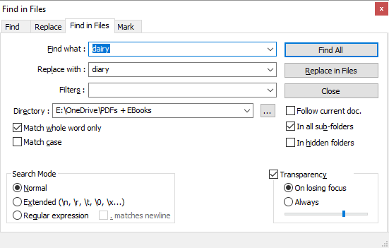 Как найти и заменить слова в нескольких файлах Блокнот Найти в файлах