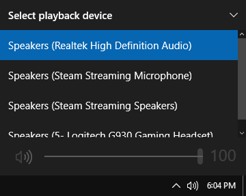 Руководство по качеству звука Windows 10 - переключение аудиоустройств
