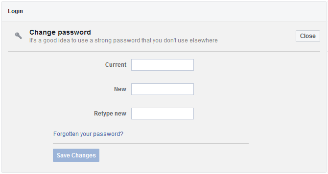 Как сменить пароль на Facebook