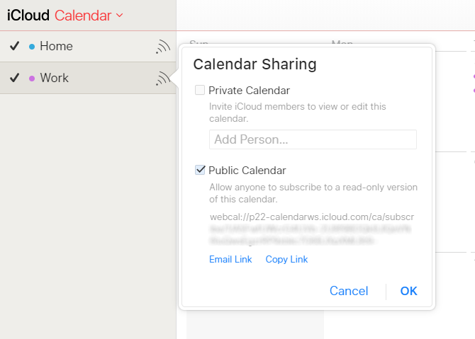Синхронизируйте календарь iCloud с WebCal