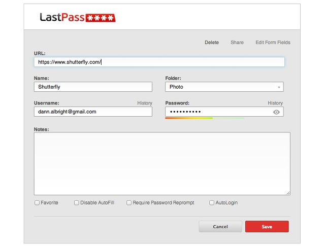 Полное руководство по упрощению и обеспечению безопасности вашей жизни с помощью LastPass и Xmarks LastPass Chapter3 lastpass record
