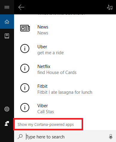 приложения с поддержкой Cortana
