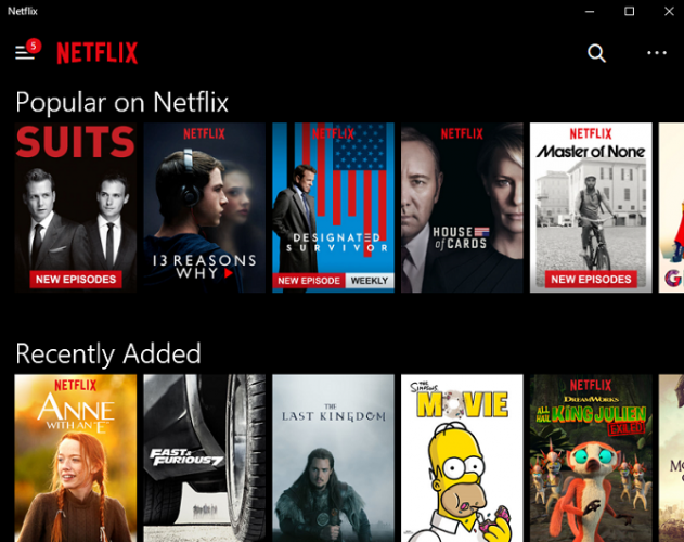 Netflix Windows 10 Кортана