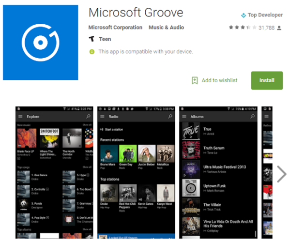 Groove приложение для Android