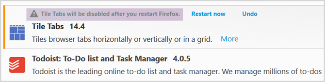 Диспетчер расширений Firefox