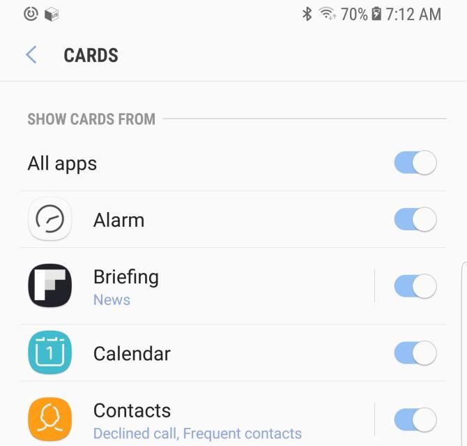 Android-версии Самсунг Note8 Конфигурация Биксби