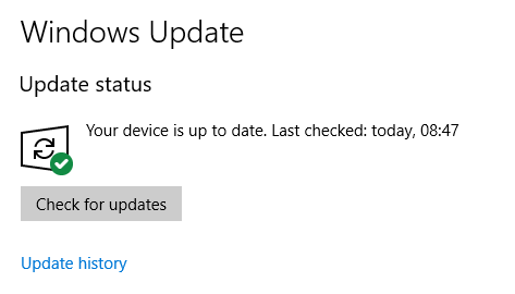 Windows 10 обновить статус