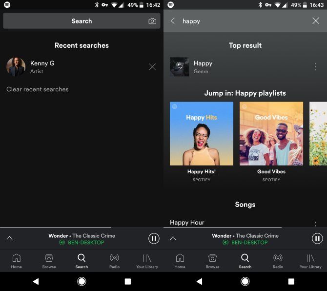 Потоковая передача музыки Spotify: неофициальное руководство 13 Вкладка Spotify Mobile Search
