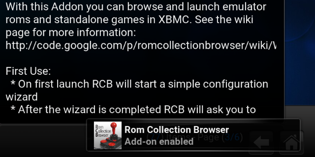 Включение браузера коллекции Kodi ROM