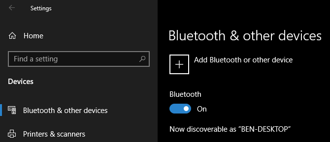 Настройки Bluetooth для Windows 10
