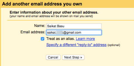 Gmail -Добавить другой адрес электронной почты
