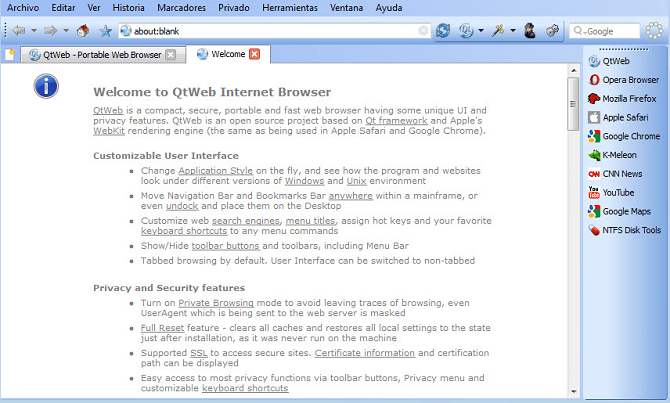 браузеры с открытым исходным кодом - qtweb