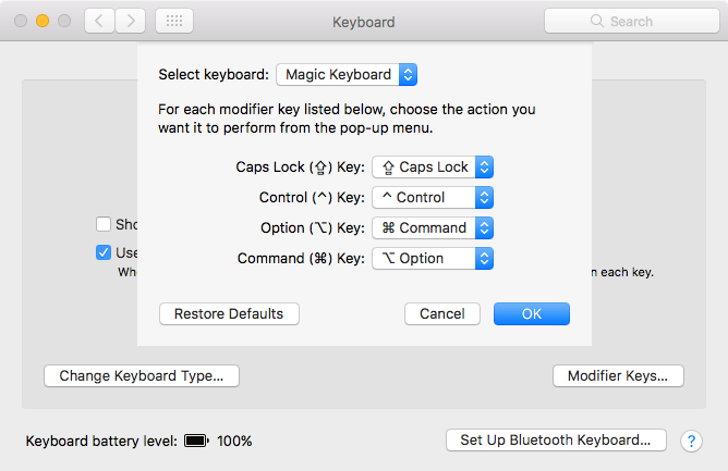 Как использовать и настраивать стороннюю клавиатуру на вашем Mac Mac Модификаторы системных настроек клавиатуры