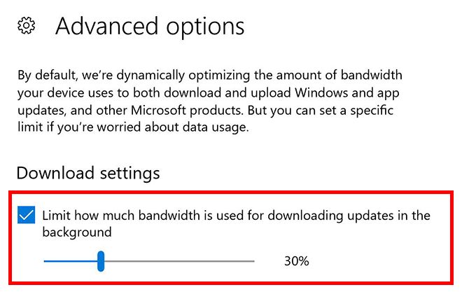 Как ограничить пропускную способность, разрешенную для обновлений в Windows 10 Ограничение пропускной способности Windows