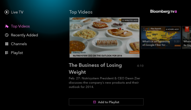 Приложение Bloomberg TV + Android TV