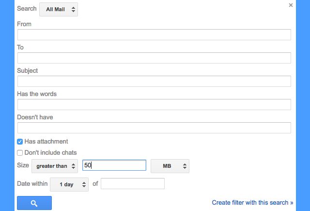 Gmail-фильтры-крепления размера