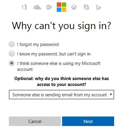 Избегайте этой ошибки пересылки электронной почты в Outlook.com. Сброс пароля учетной записи Microsoft.