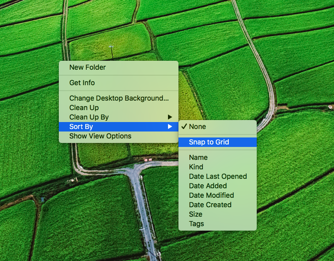 Mac Desktop беспорядка привязать значки к сетке