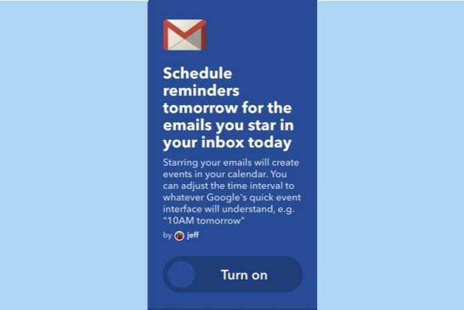 ifttt gmail помечал почтовые сообщения напоминаниями календаря