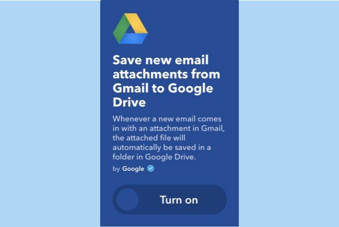 ifttt gmail вложения на гугл диск