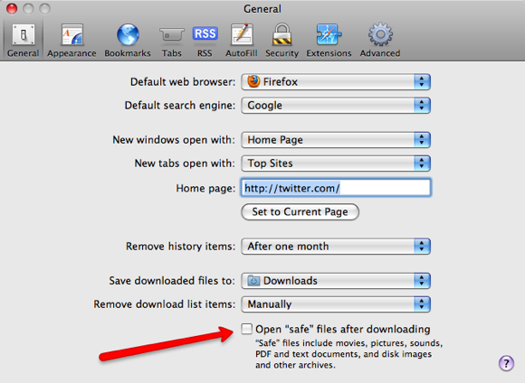 Вредоносное ПО, замаскированное под антивирус, предназначено для пользователей Mac [Новости] Снимите флажок «Автоматически открывать безопасные файлы»