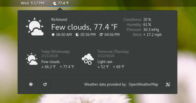 Linux погода