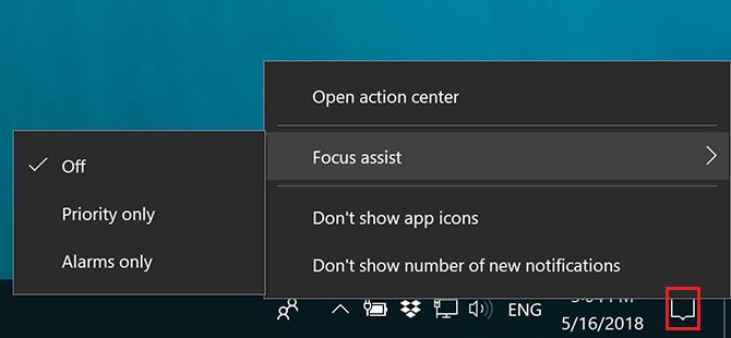 Как использовать Windows Focus Assist (ранее тихие часы) Focus Assist 2