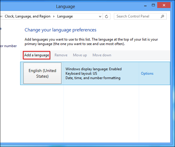 изменить язык системы windows 8