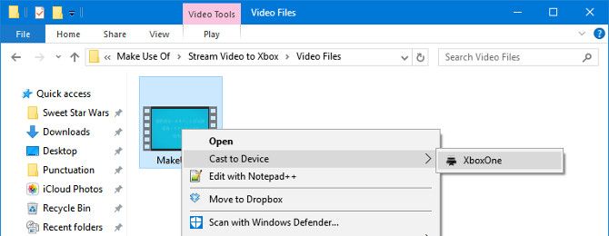 Как транслировать видео на Xbox One из Windows 10, приведенной к устройству