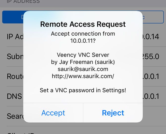 Как удаленно управлять вашим iPhone с вашего компьютера VNC-запрос