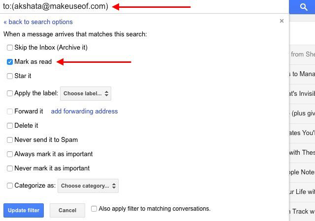 Gmail-разметка, как читаемая-фильтр