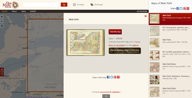 Old Maps Online содержит ссылки на старые карты любого места